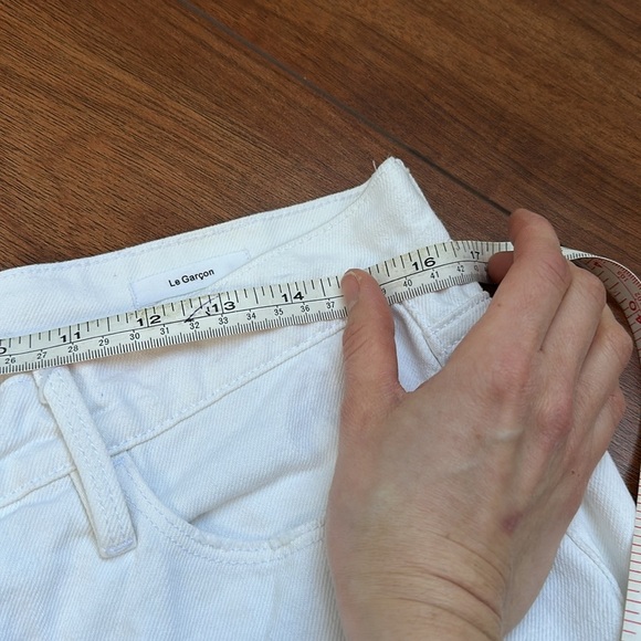 Frame Denim Le Garçon White Distressed Straight Jeans Size 29 - Picture 4 of 7